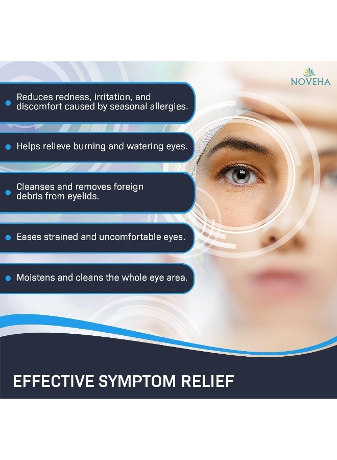 NOVEHA Allergy Relief Eyelid Wipes | Pre-moistened Hypoallergenic Eye Cleansing Pads - Image 3